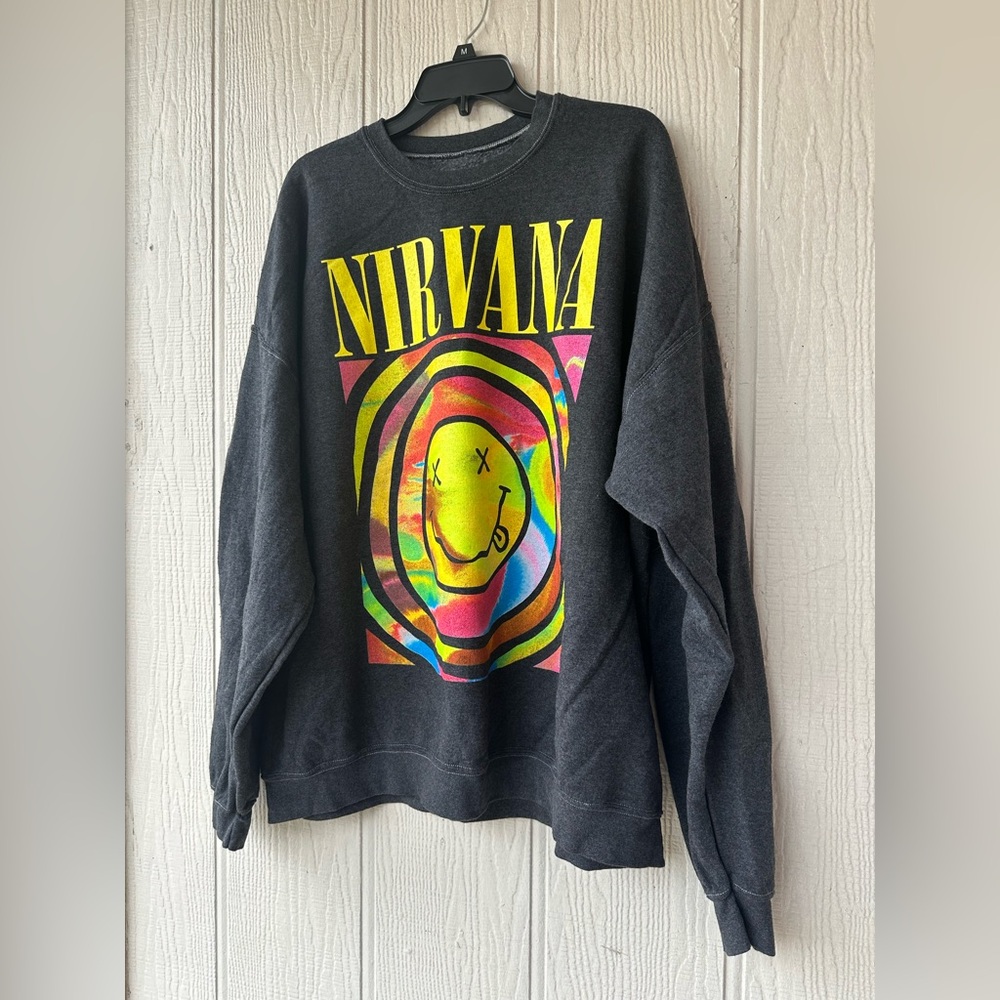 NWOT NIRVANA Charcoal Graphic Sweatshirt - Picture 8 of 8